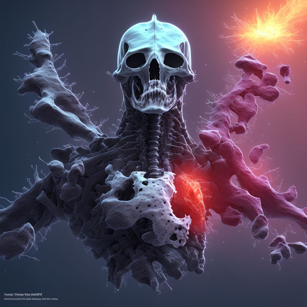 Type III traumatic spondylolisthesis of fourth cervical vertebra, subsequent encounter for fracture with delayed healing digital illustration