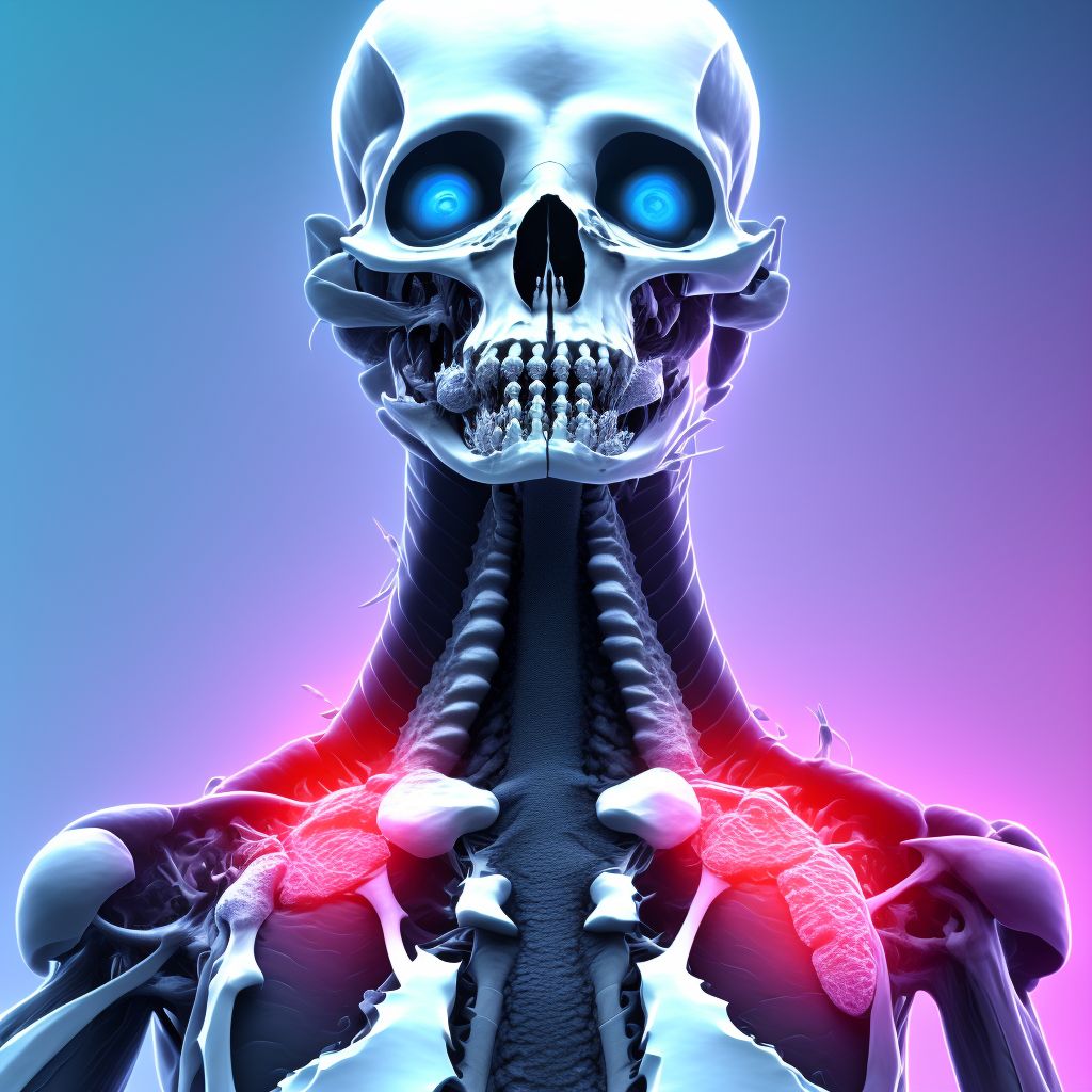 Other traumatic displaced spondylolisthesis of fourth cervical vertebra, subsequent encounter for fracture with nonunion digital illustration