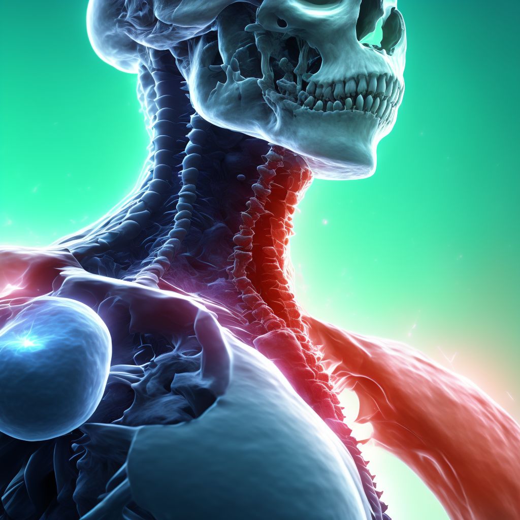 Other traumatic displaced spondylolisthesis of fourth cervical vertebra, sequela digital illustration