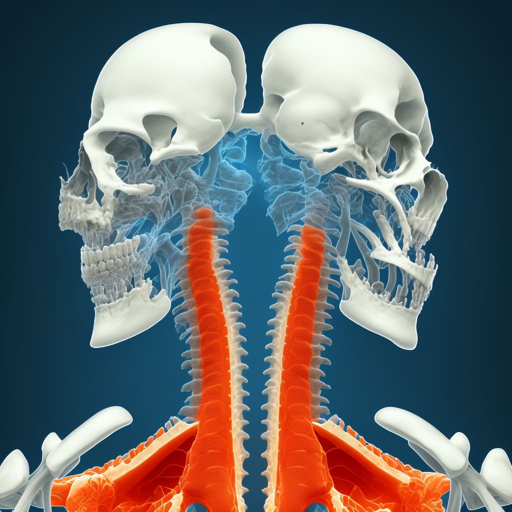 Other traumatic nondisplaced spondylolisthesis of fourth cervical vertebra, subsequent encounter for fracture with routine healing digital illustration