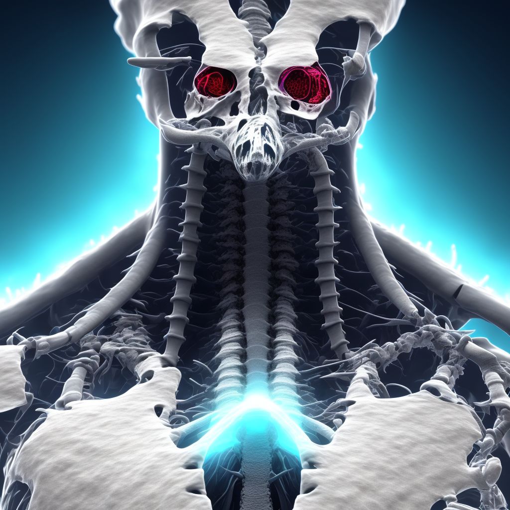 Other traumatic nondisplaced spondylolisthesis of fourth cervical vertebra, subsequent encounter for fracture with nonunion digital illustration