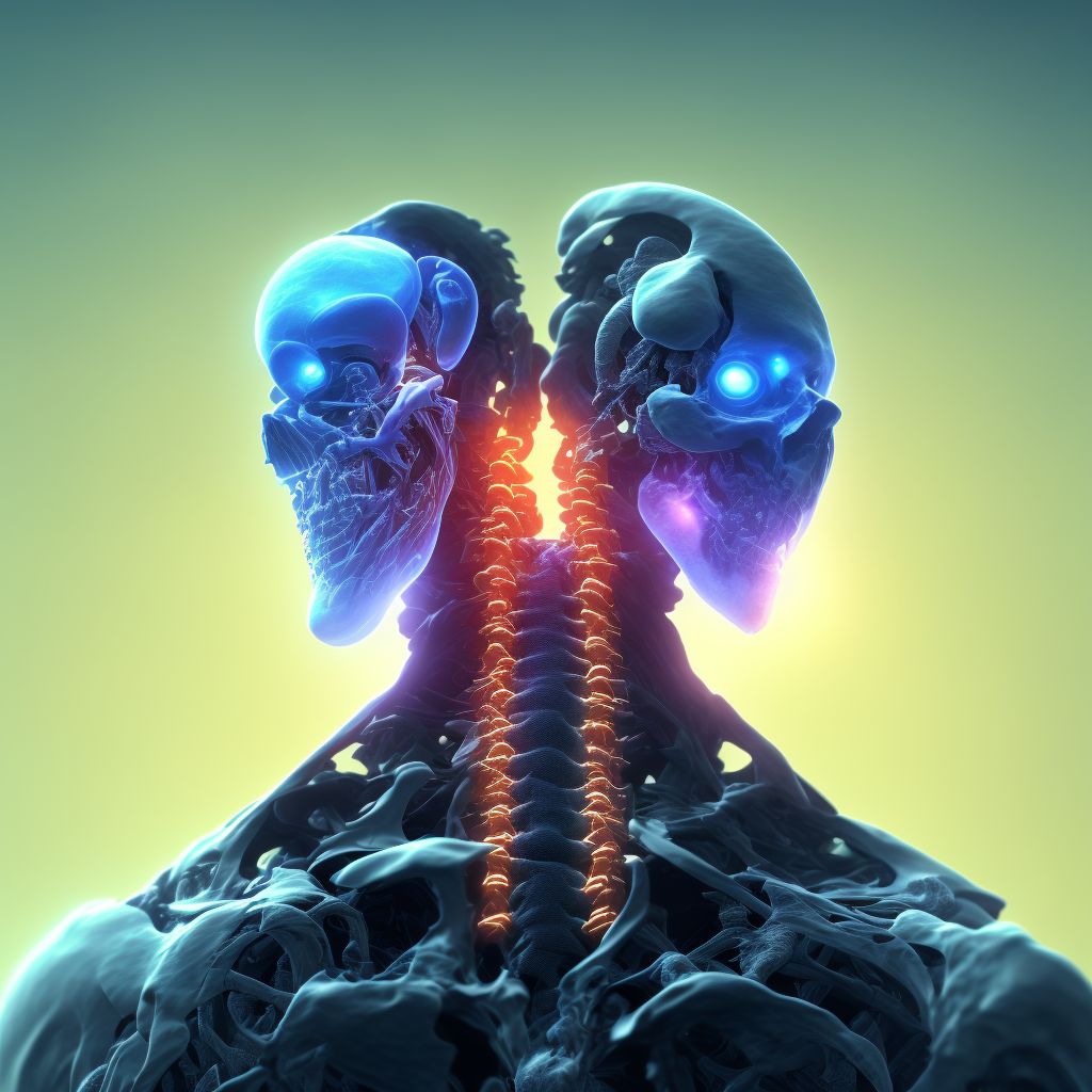 Other displaced fracture of fourth cervical vertebra, subsequent encounter for fracture with routine healing digital illustration