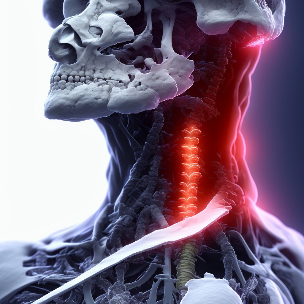 Other nondisplaced fracture of fourth cervical vertebra, sequela digital illustration