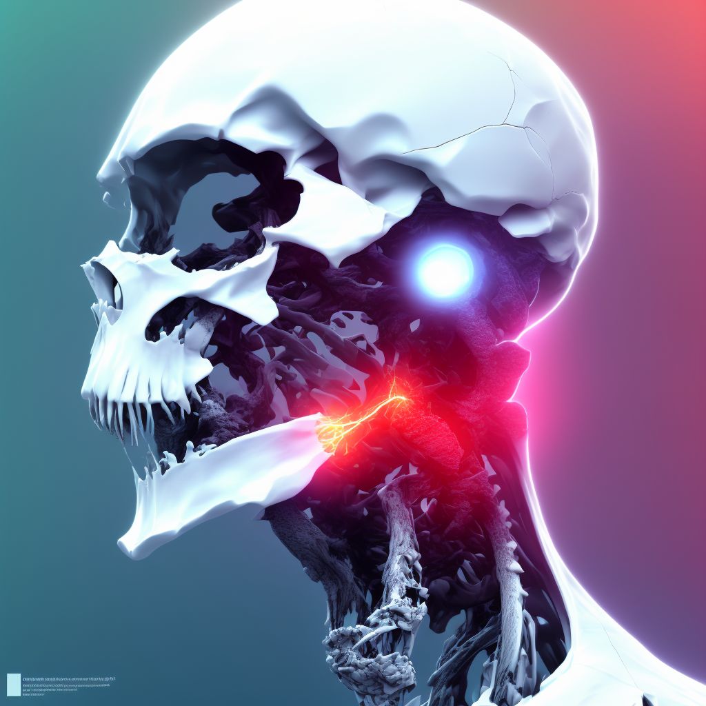 Unspecified displaced fracture of fifth cervical vertebra, subsequent encounter for fracture with routine healing digital illustration