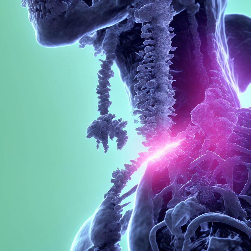 Unspecified displaced fracture of fifth cervical vertebra, subsequent encounter for fracture with nonunion digital illustration