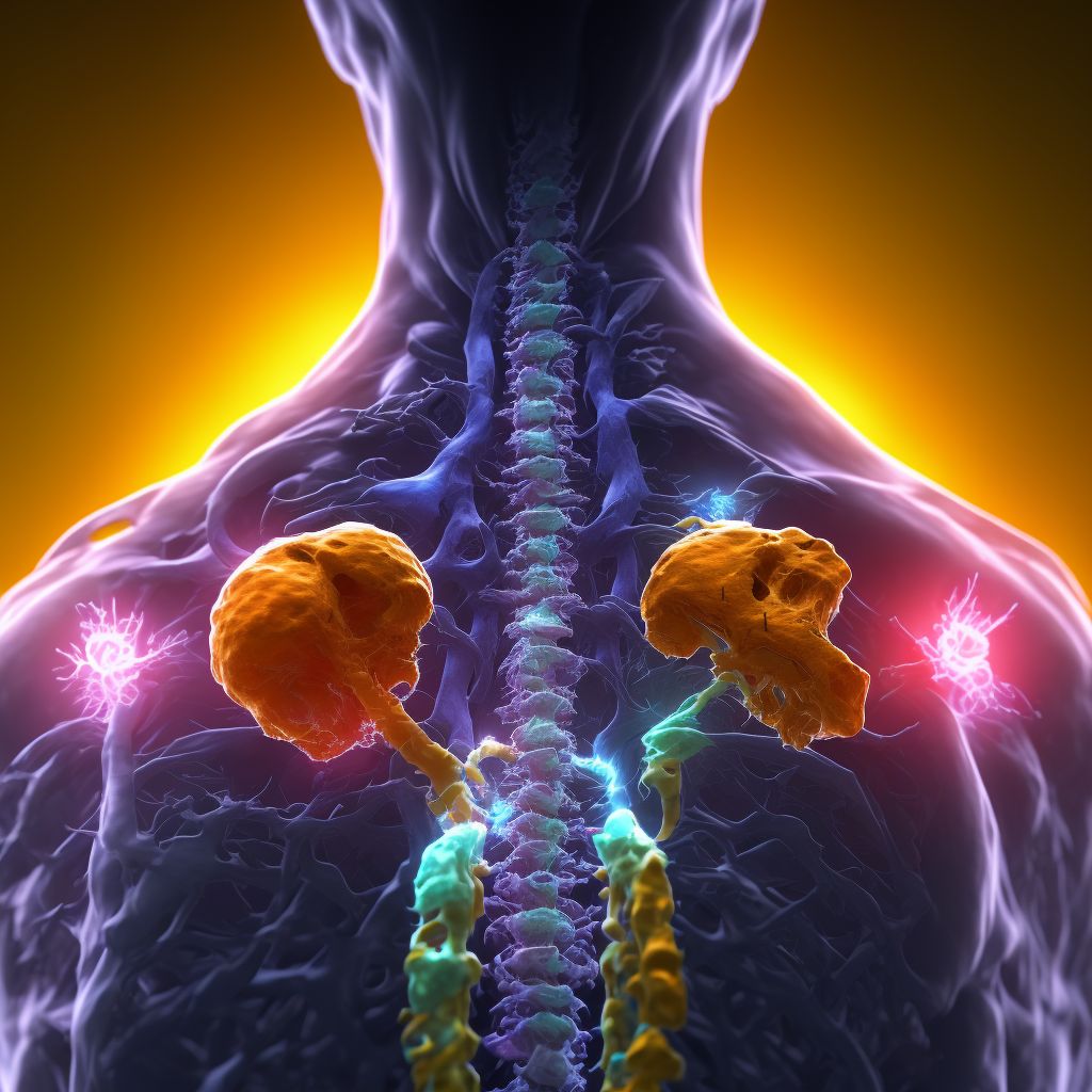 Unspecified displaced fracture of fifth cervical vertebra, sequela digital illustration