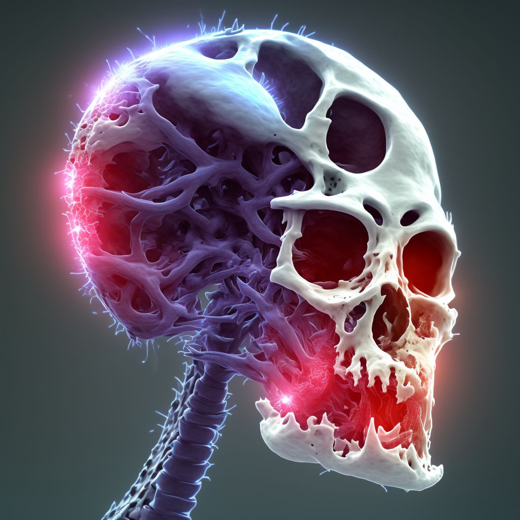 Unspecified traumatic displaced spondylolisthesis of fifth cervical vertebra, subsequent encounter for fracture with nonunion digital illustration