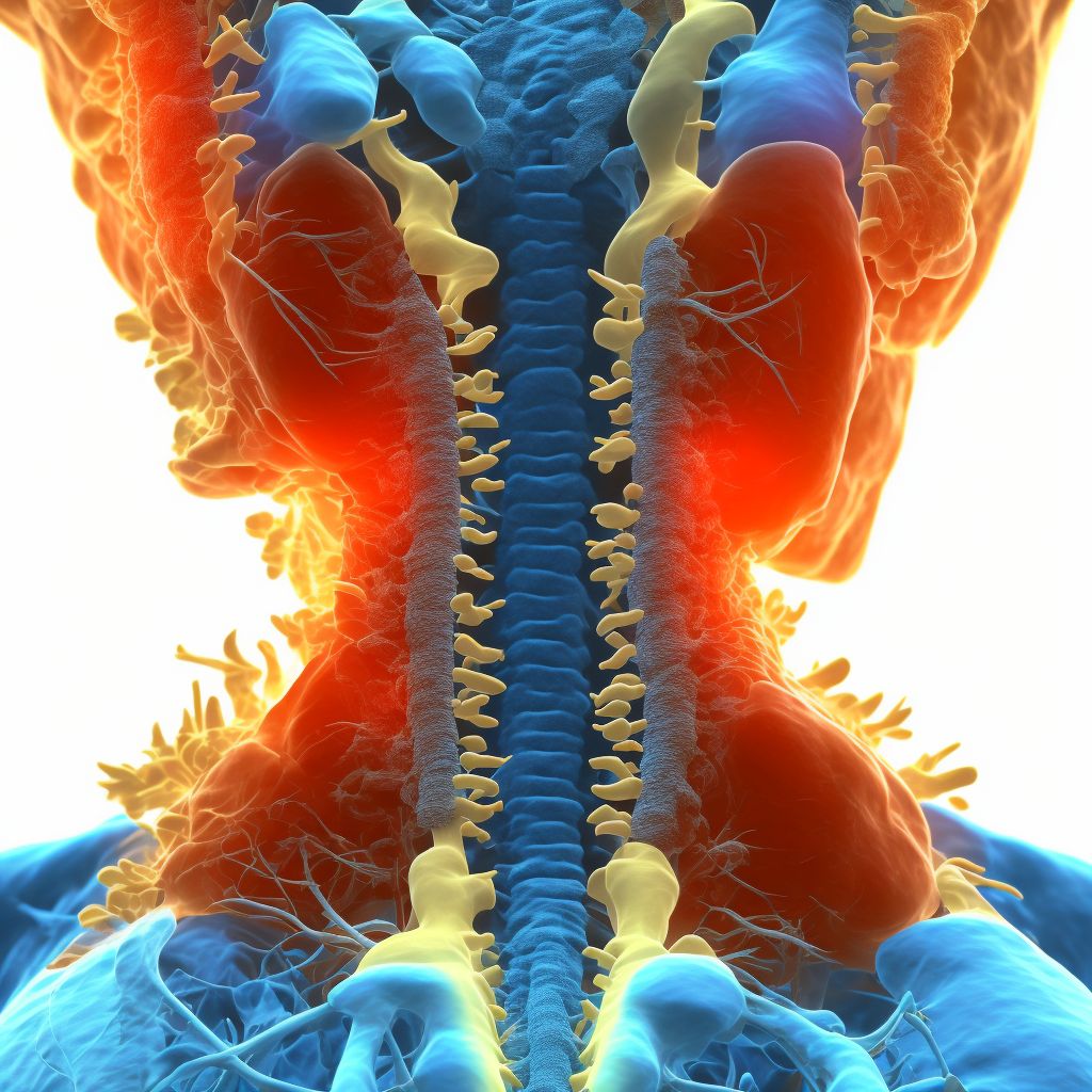 Unspecified traumatic displaced spondylolisthesis of fifth cervical vertebra, sequela digital illustration