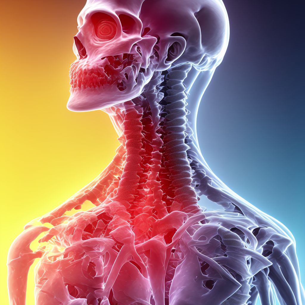 Unspecified traumatic nondisplaced spondylolisthesis of fifth cervical vertebra, initial encounter for closed fracture digital illustration