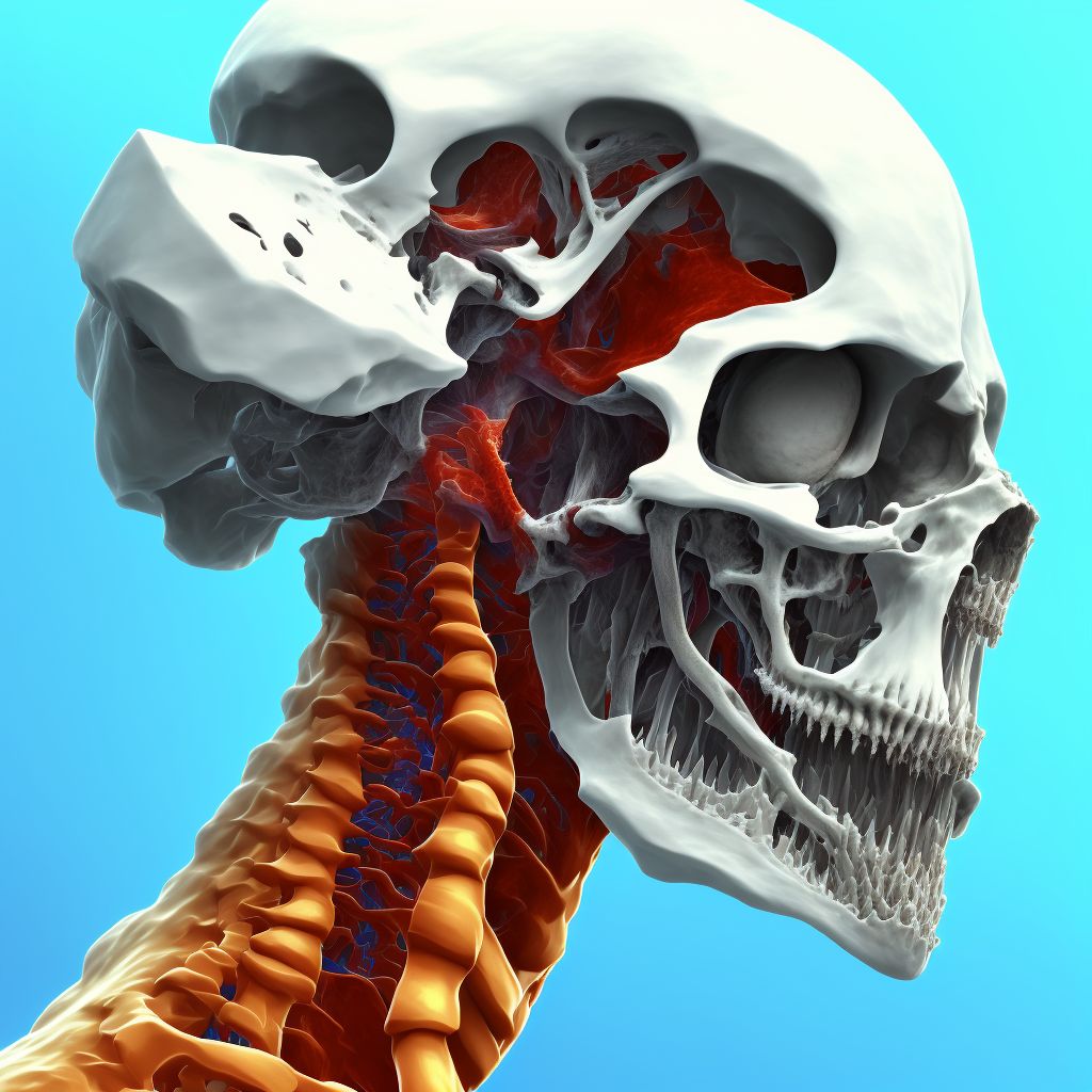 Unspecified traumatic nondisplaced spondylolisthesis of fifth cervical vertebra, initial encounter for open fracture digital illustration