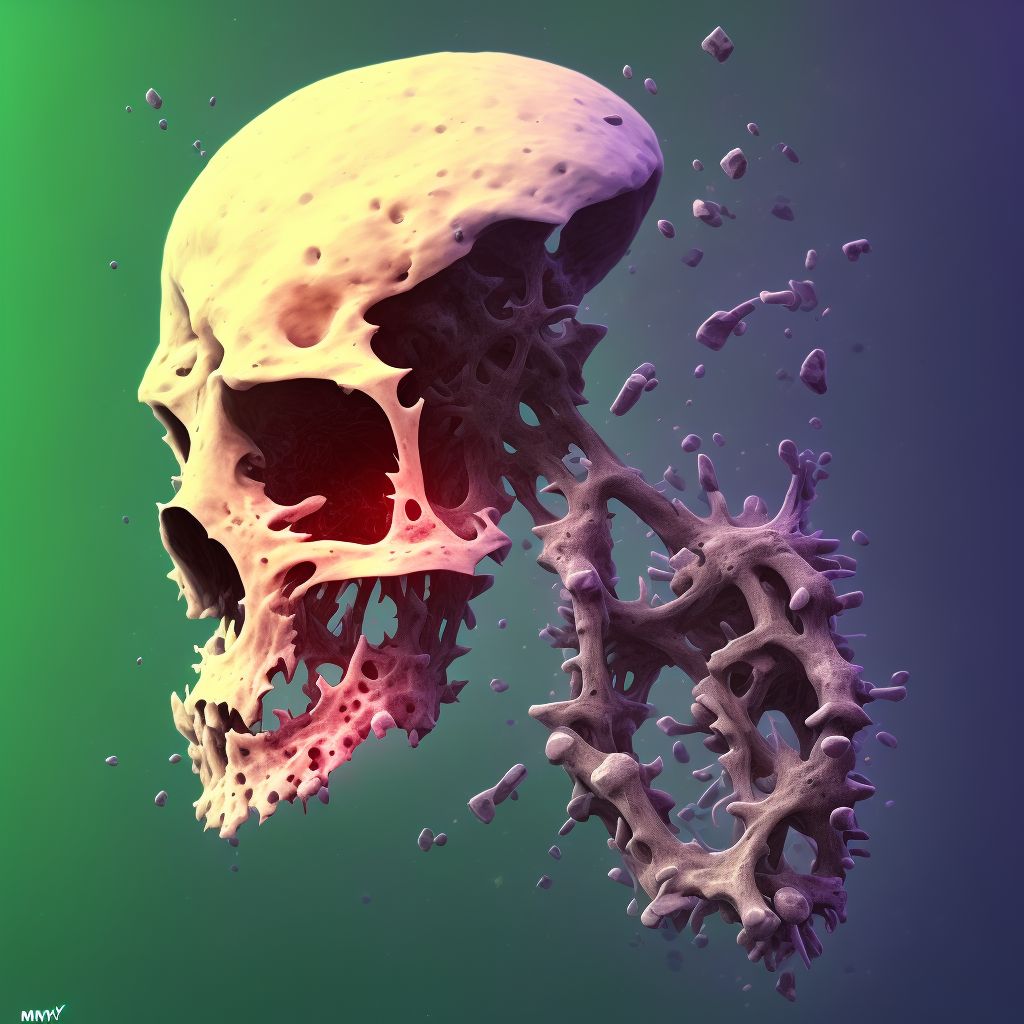 Type III traumatic spondylolisthesis of fifth cervical vertebra, subsequent encounter for fracture with delayed healing digital illustration