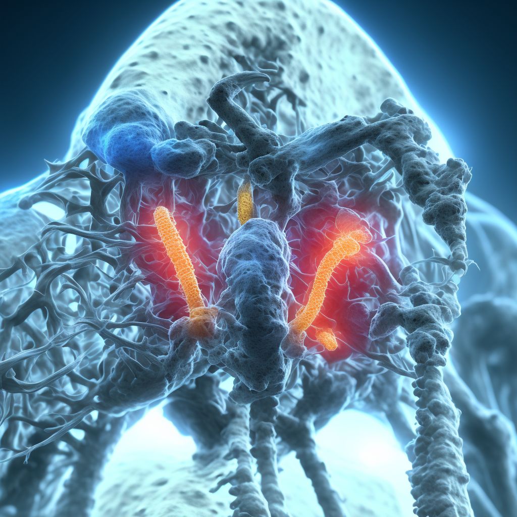 Type III traumatic spondylolisthesis of fifth cervical vertebra, sequela digital illustration