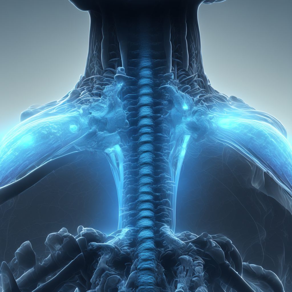 Other traumatic displaced spondylolisthesis of fifth cervical vertebra, subsequent encounter for fracture with delayed healing digital illustration