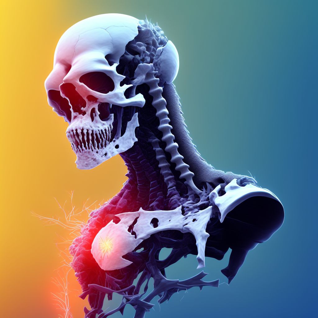 Other traumatic displaced spondylolisthesis of fifth cervical vertebra, subsequent encounter for fracture with nonunion digital illustration