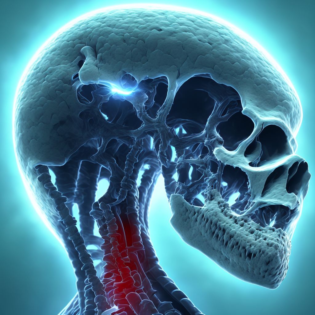 Other traumatic nondisplaced spondylolisthesis of fifth cervical vertebra, initial encounter for open fracture digital illustration