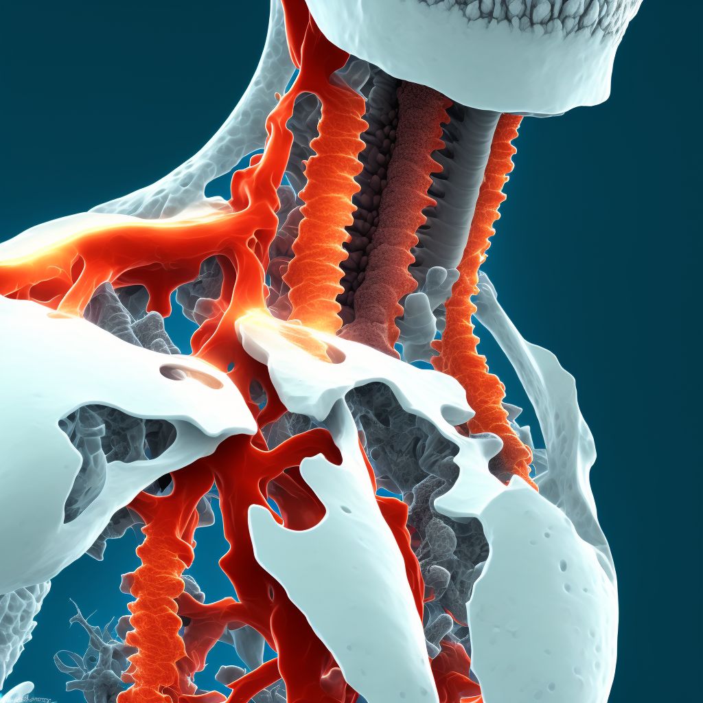 Other traumatic nondisplaced spondylolisthesis of fifth cervical vertebra, subsequent encounter for fracture with nonunion digital illustration