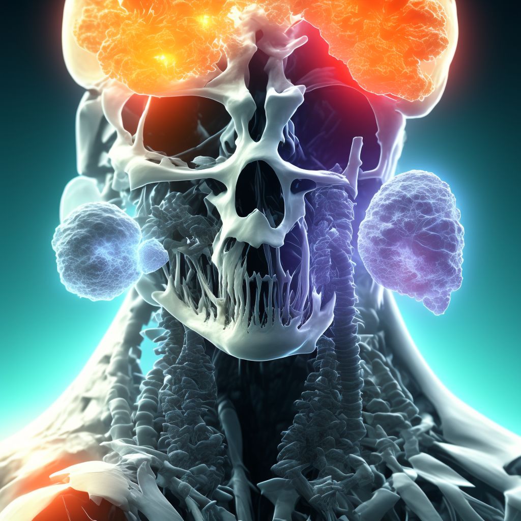 Other displaced fracture of fifth cervical vertebra, initial encounter for open fracture digital illustration