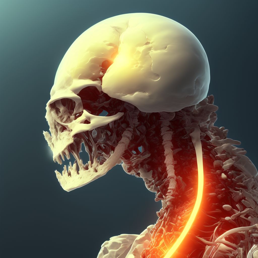 Other displaced fracture of fifth cervical vertebra, subsequent encounter for fracture with routine healing digital illustration