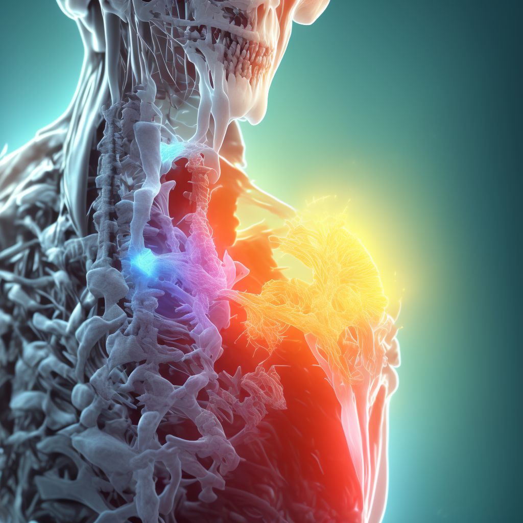 Unspecified displaced fracture of sixth cervical vertebra, sequela digital illustration