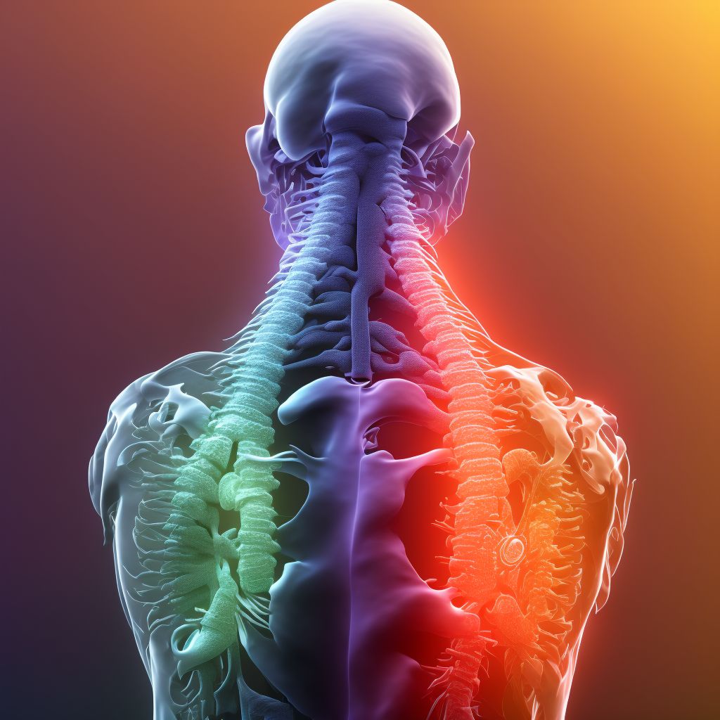 Unspecified traumatic displaced spondylolisthesis of sixth cervical vertebra, initial encounter for closed fracture digital illustration