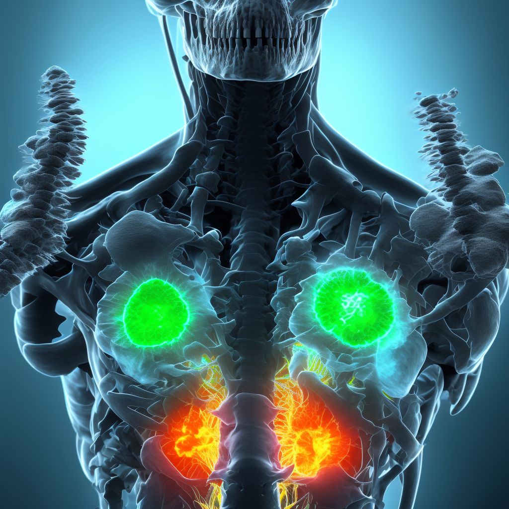 Unspecified traumatic displaced spondylolisthesis of sixth cervical vertebra, initial encounter for open fracture digital illustration