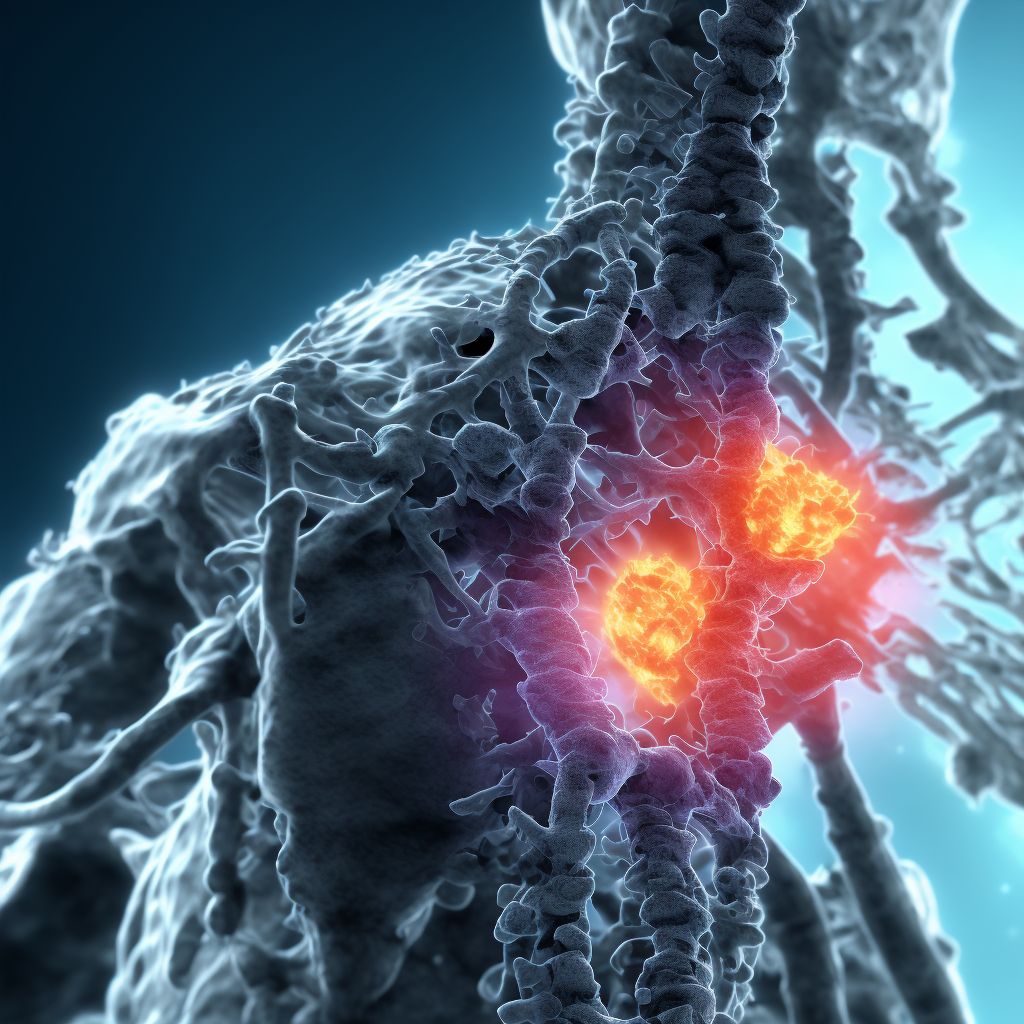 Unspecified traumatic displaced spondylolisthesis of sixth cervical vertebra, subsequent encounter for fracture with delayed healing digital illustration