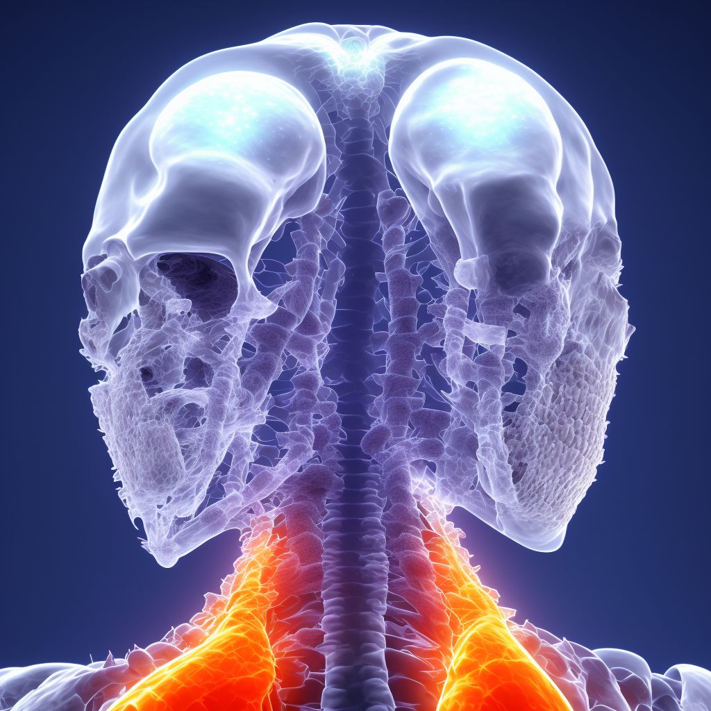 Unspecified traumatic displaced spondylolisthesis of sixth cervical vertebra, subsequent encounter for fracture with nonunion digital illustration