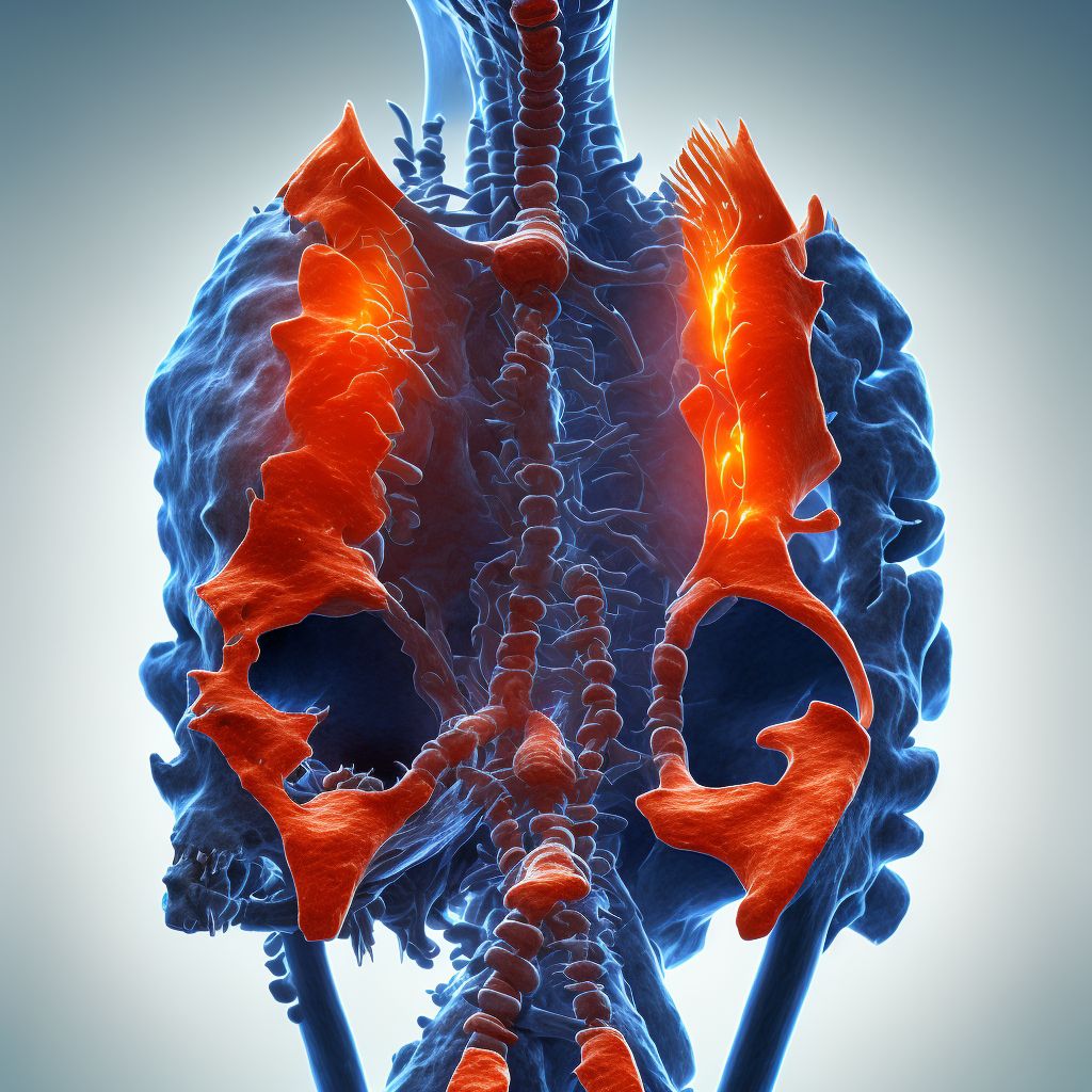 Unspecified traumatic displaced spondylolisthesis of sixth cervical vertebra, sequela digital illustration