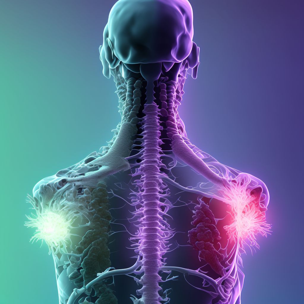 Type III traumatic spondylolisthesis of sixth cervical vertebra, initial encounter for closed fracture digital illustration