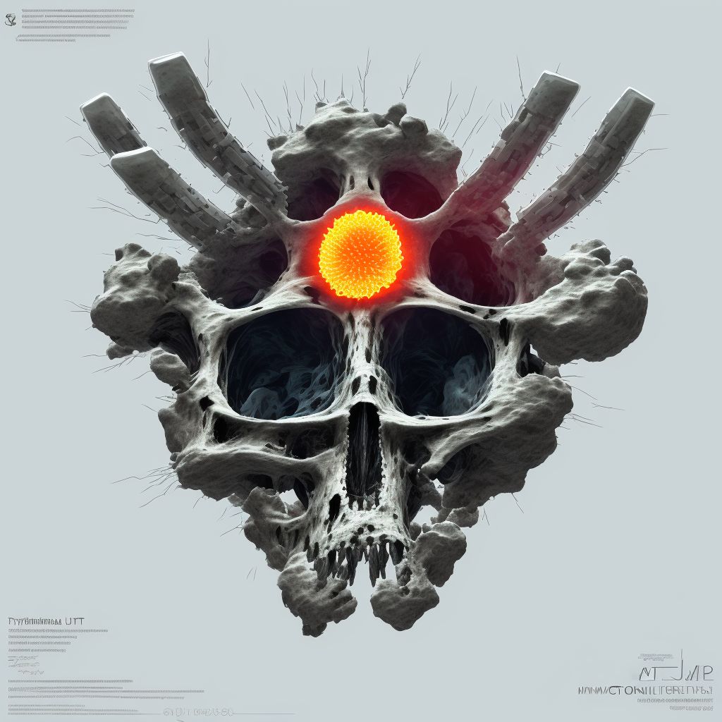 Type III traumatic spondylolisthesis of sixth cervical vertebra, subsequent encounter for fracture with routine healing digital illustration