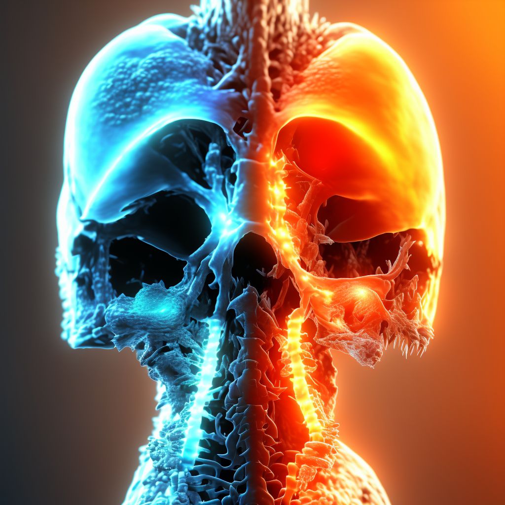 Other traumatic displaced spondylolisthesis of sixth cervical vertebra, initial encounter for open fracture digital illustration