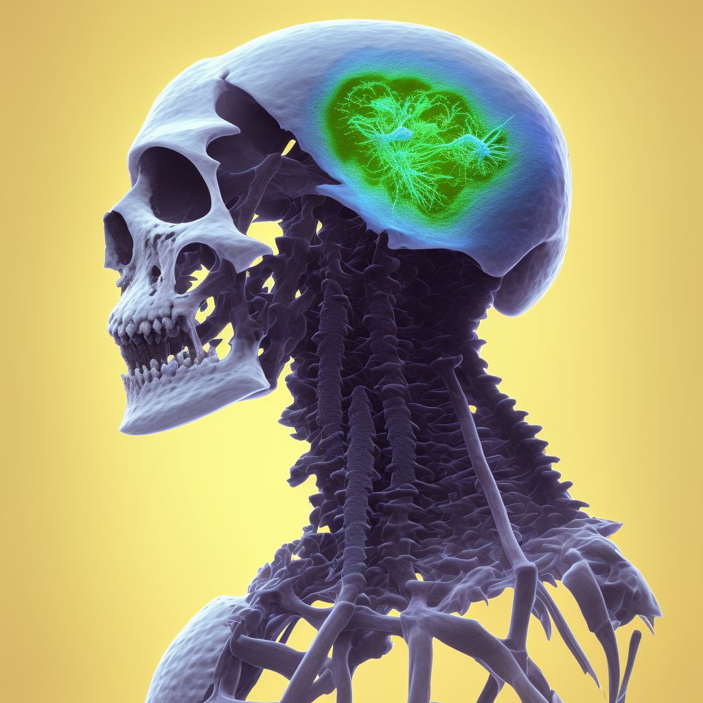 Other traumatic nondisplaced spondylolisthesis of sixth cervical vertebra, subsequent encounter for fracture with nonunion digital illustration