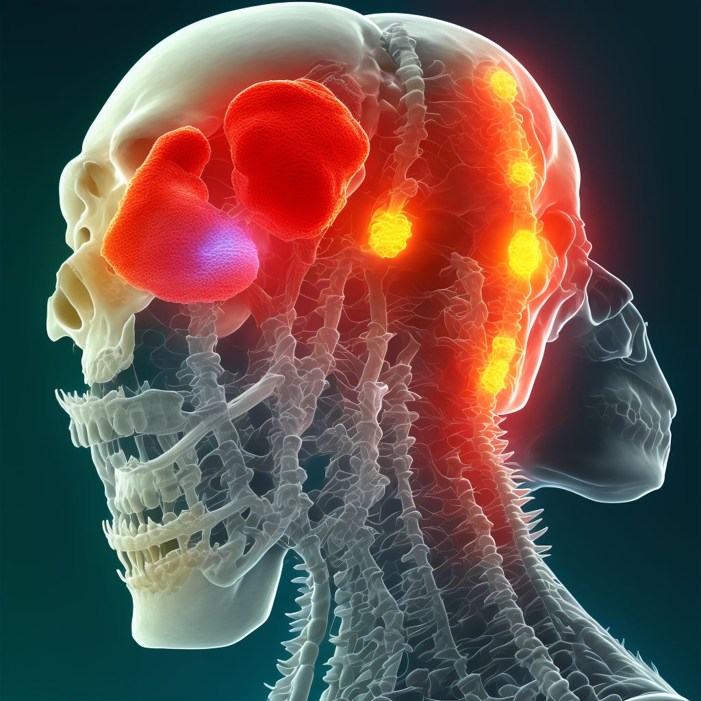 Other traumatic nondisplaced spondylolisthesis of sixth cervical vertebra, sequela digital illustration