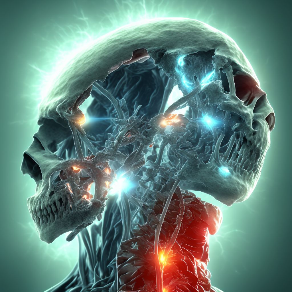 Unspecified nondisplaced fracture of seventh cervical vertebra, initial encounter for closed fracture digital illustration