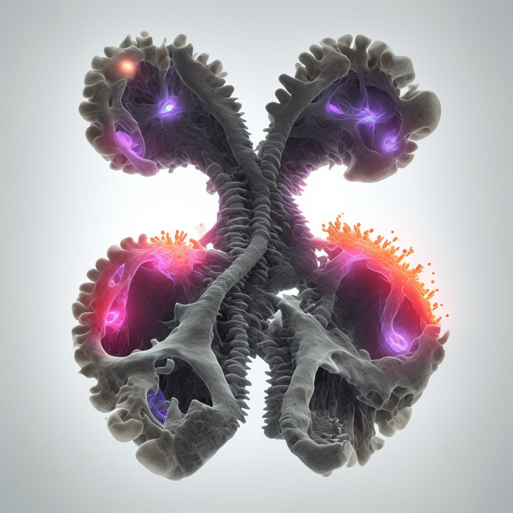 Unspecified traumatic displaced spondylolisthesis of seventh cervical vertebra, sequela digital illustration