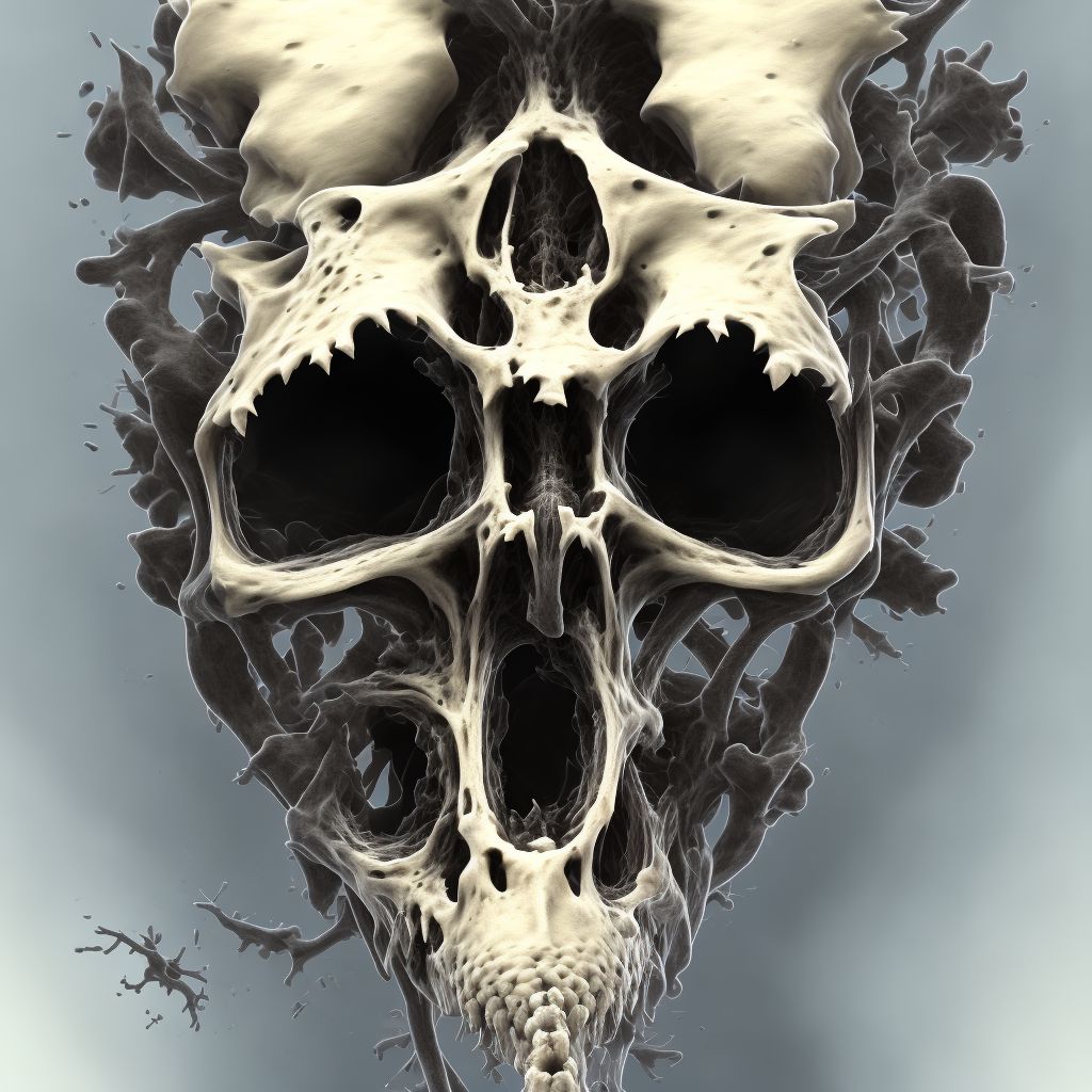 Unspecified traumatic nondisplaced spondylolisthesis of seventh cervical vertebra, subsequent encounter for fracture with nonunion digital illustration