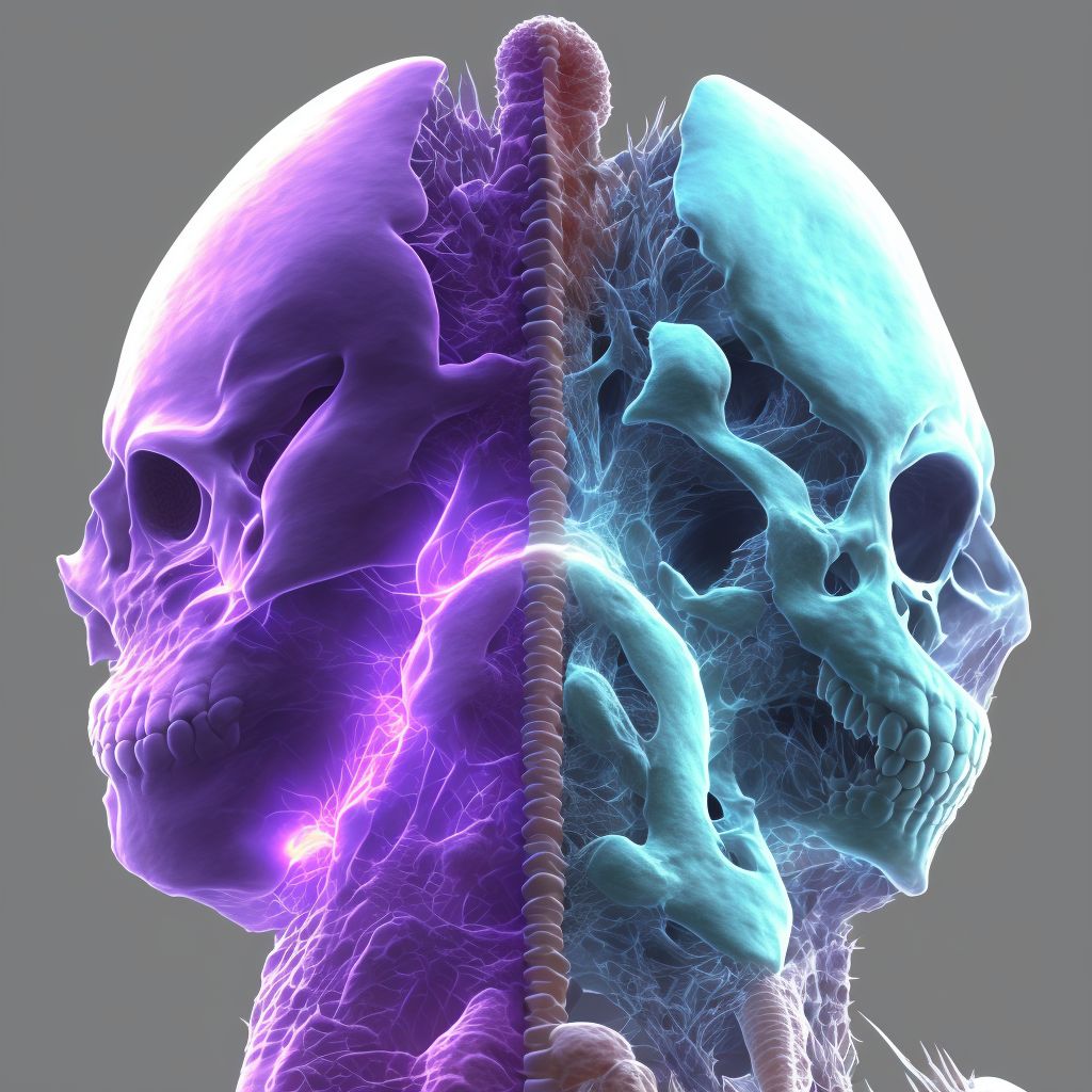 Other traumatic nondisplaced spondylolisthesis of seventh cervical vertebra, sequela digital illustration