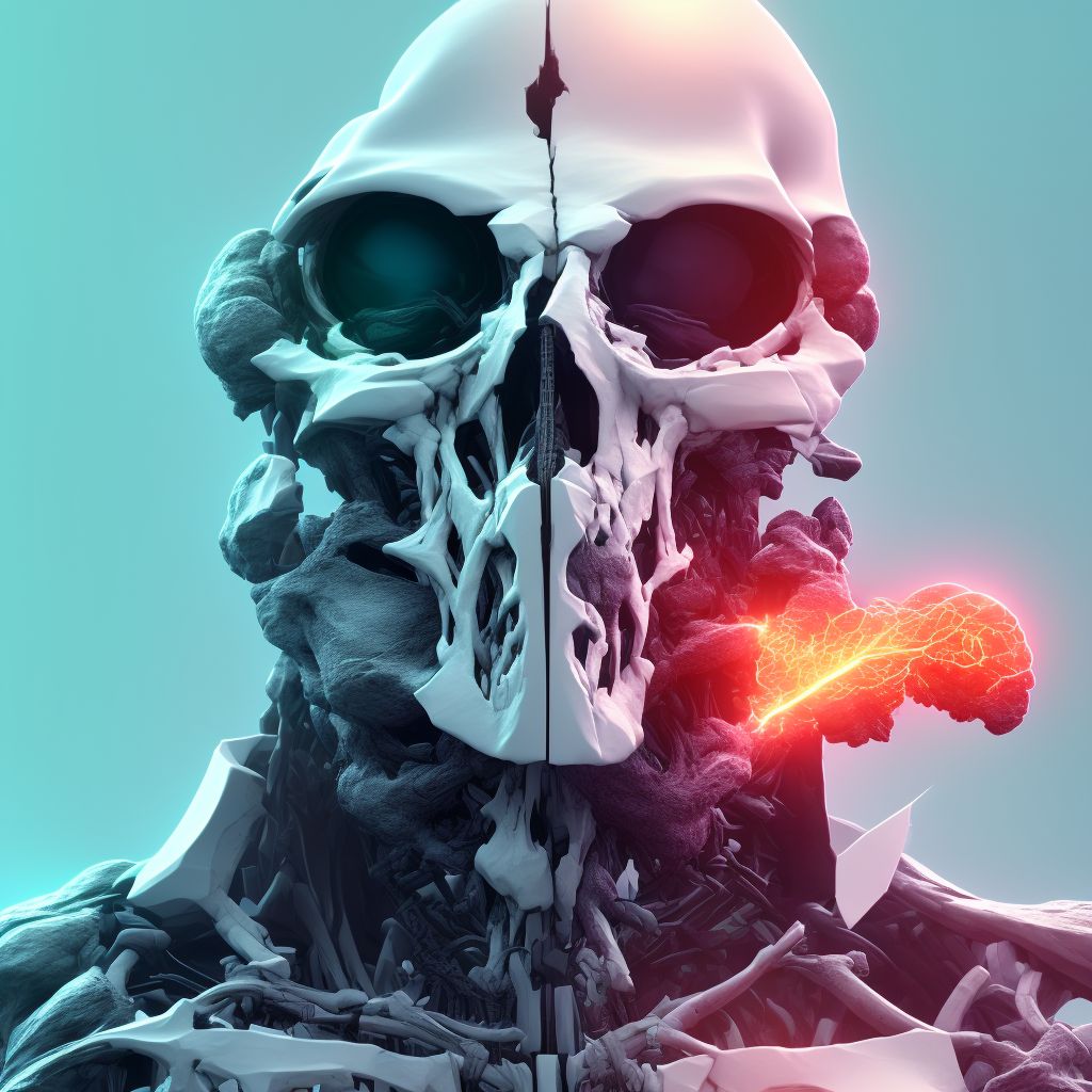 Other displaced fracture of seventh cervical vertebra, initial encounter for open fracture digital illustration