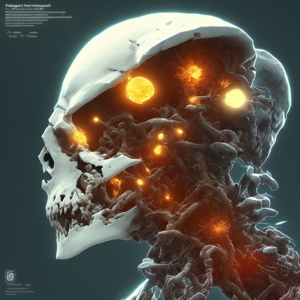 Other displaced fracture of seventh cervical vertebra, subsequent encounter for fracture with delayed healing digital illustration