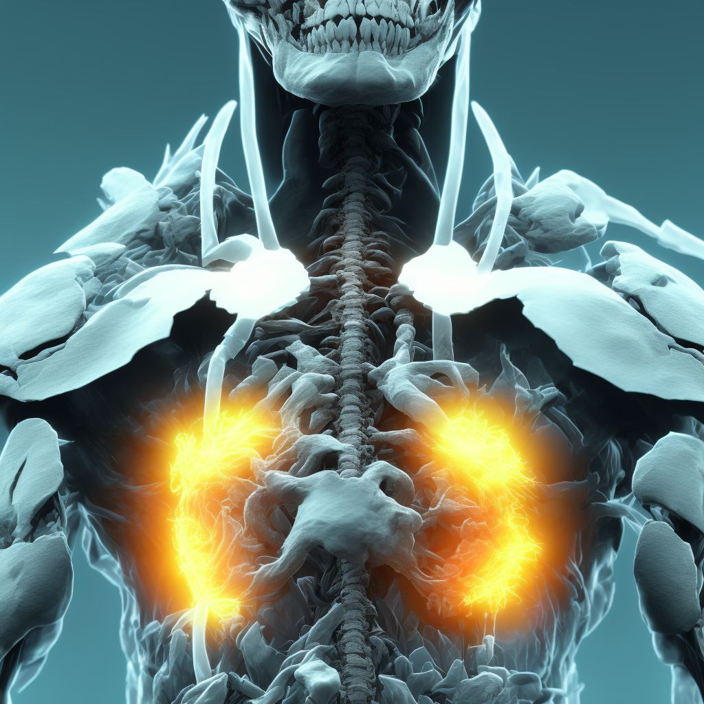 Other displaced fracture of seventh cervical vertebra, subsequent encounter for fracture with nonunion digital illustration