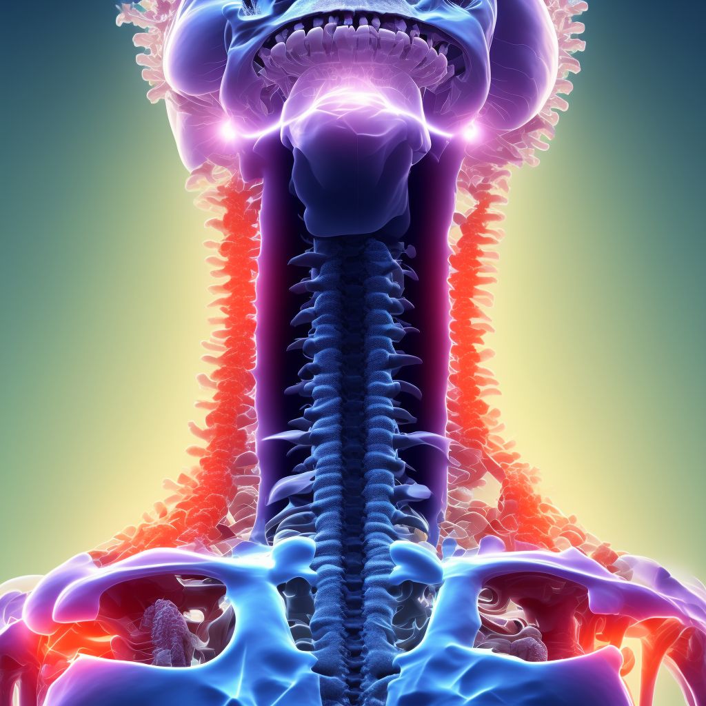 Subluxation of unspecified cervical vertebrae, initial encounter digital illustration