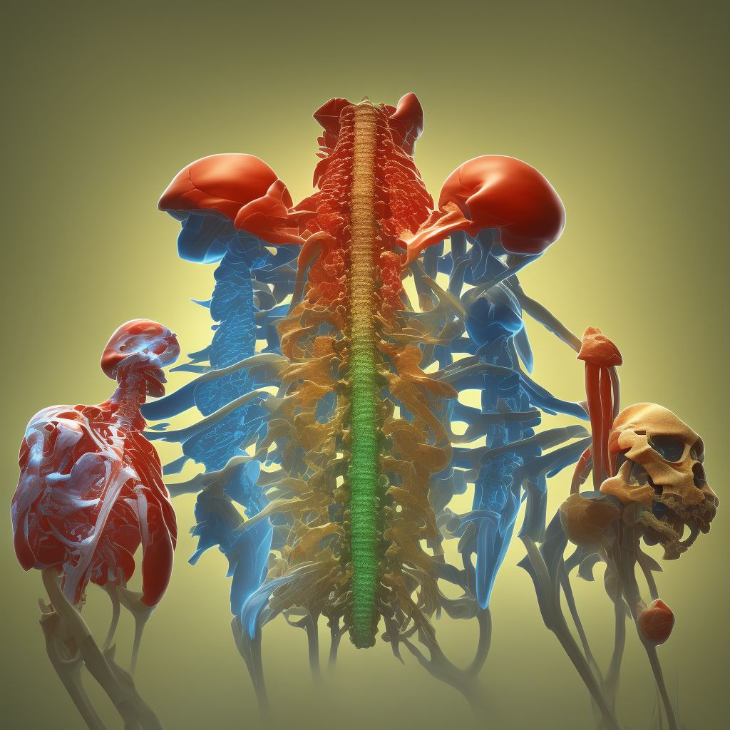 Dislocation of unspecified cervical vertebrae, sequela digital illustration