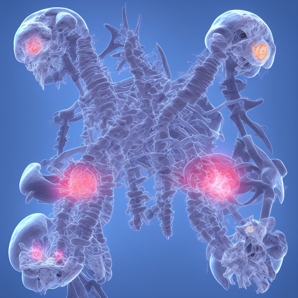 Subluxation of C1/C2 cervical vertebrae, sequela digital illustration