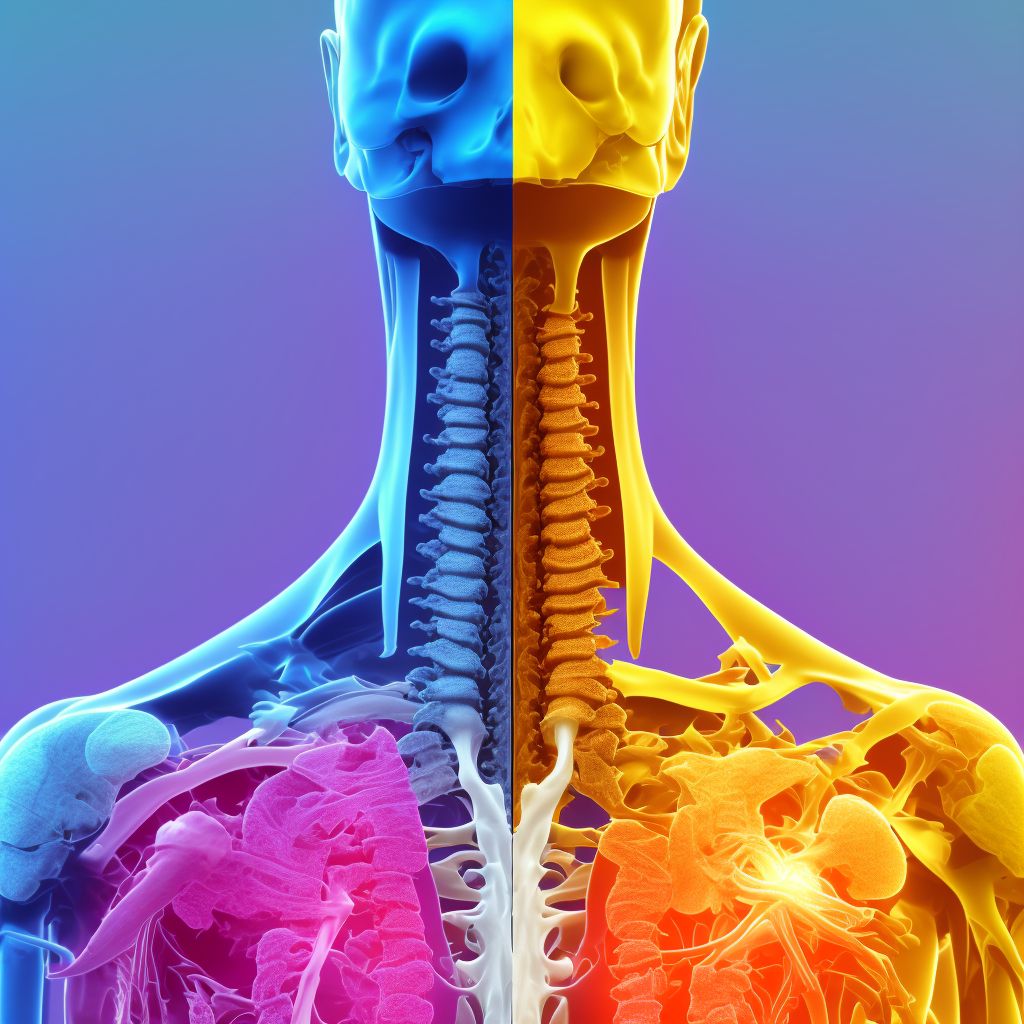 Subluxation of C2/C3 cervical vertebrae, sequela digital illustration