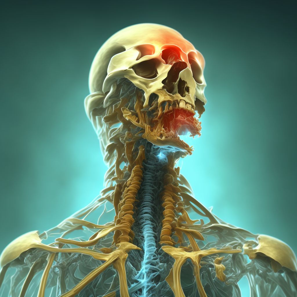 Dislocation of C2/C3 cervical vertebrae, subsequent encounter digital illustration