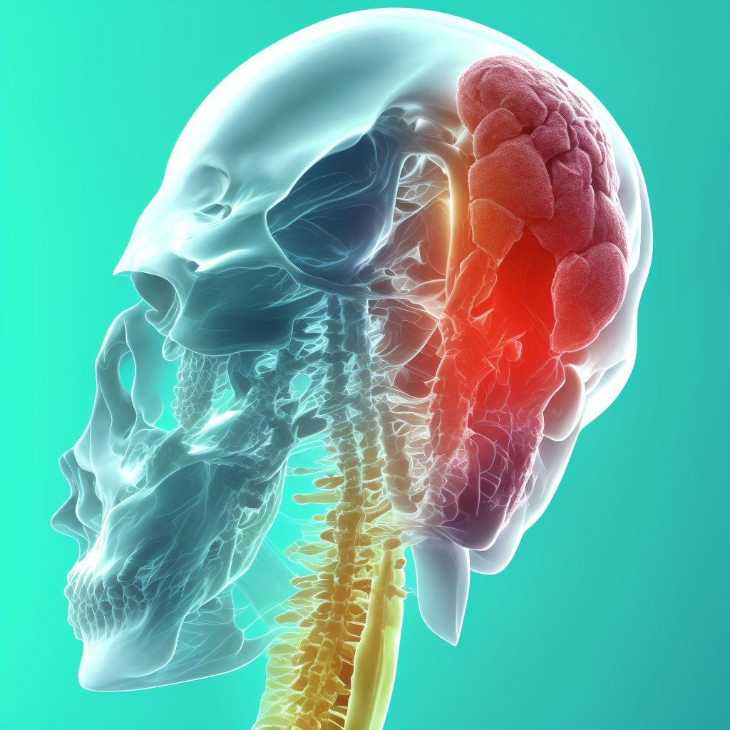 Subluxation of C3/C4 cervical vertebrae, sequela digital illustration