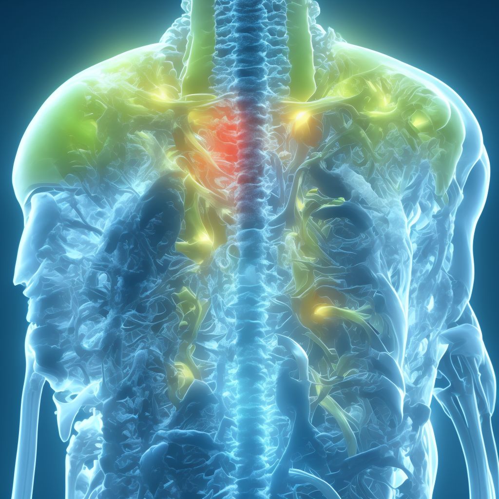 Subluxation of C5/C6 cervical vertebrae, initial encounter digital illustration