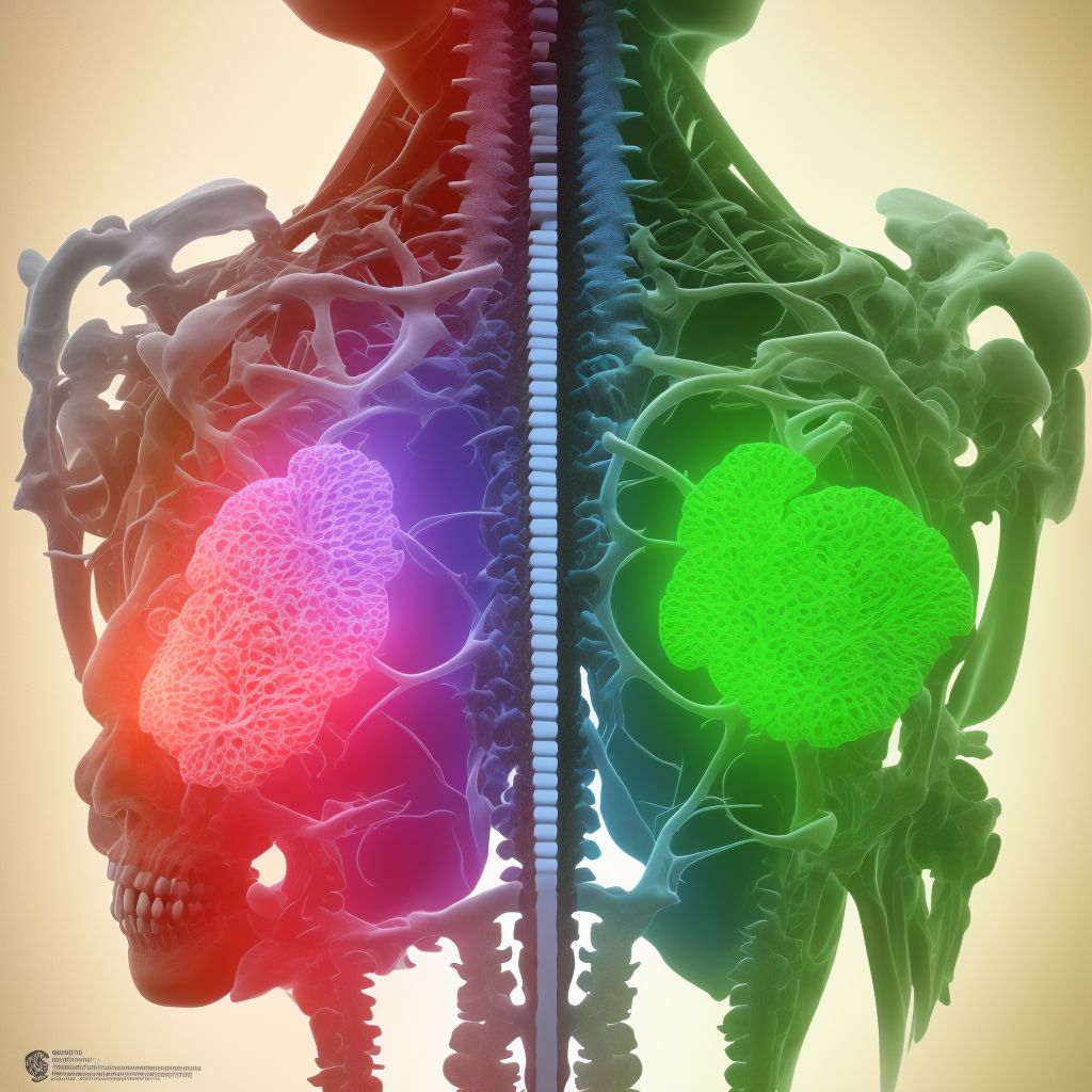 Subluxation of C5/C6 cervical vertebrae, sequela digital illustration