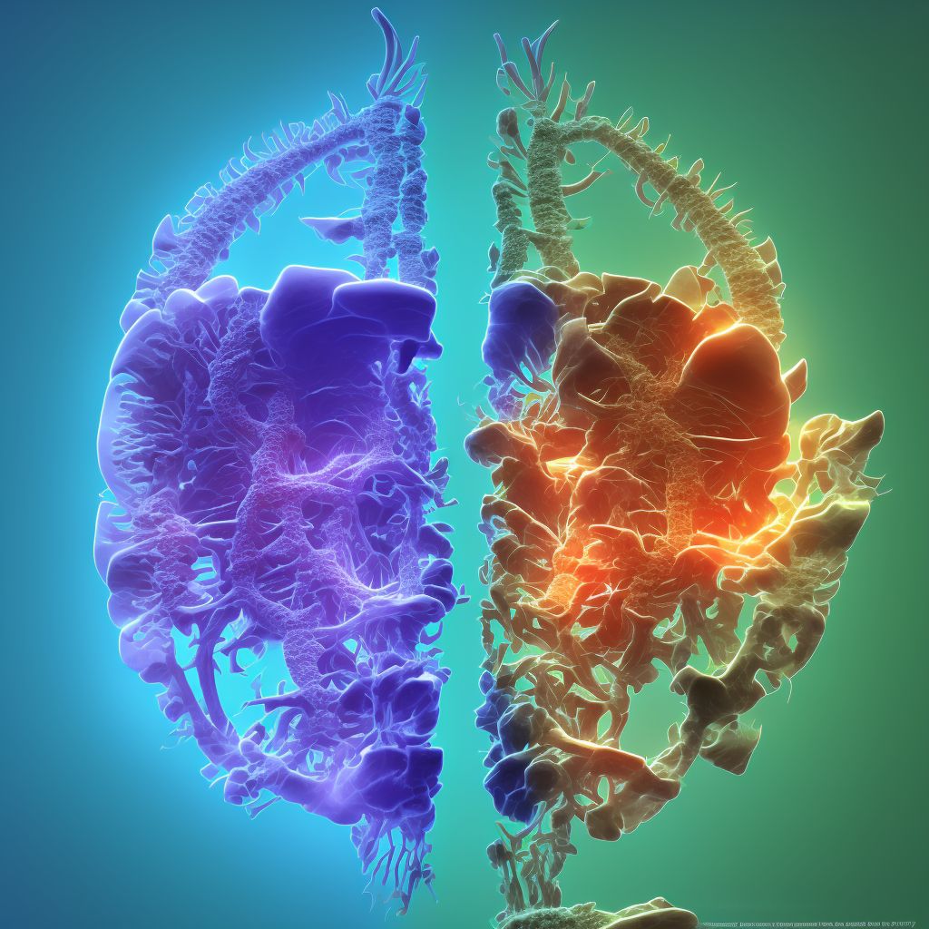 Subluxation of C6/C7 cervical vertebrae, subsequent encounter digital illustration