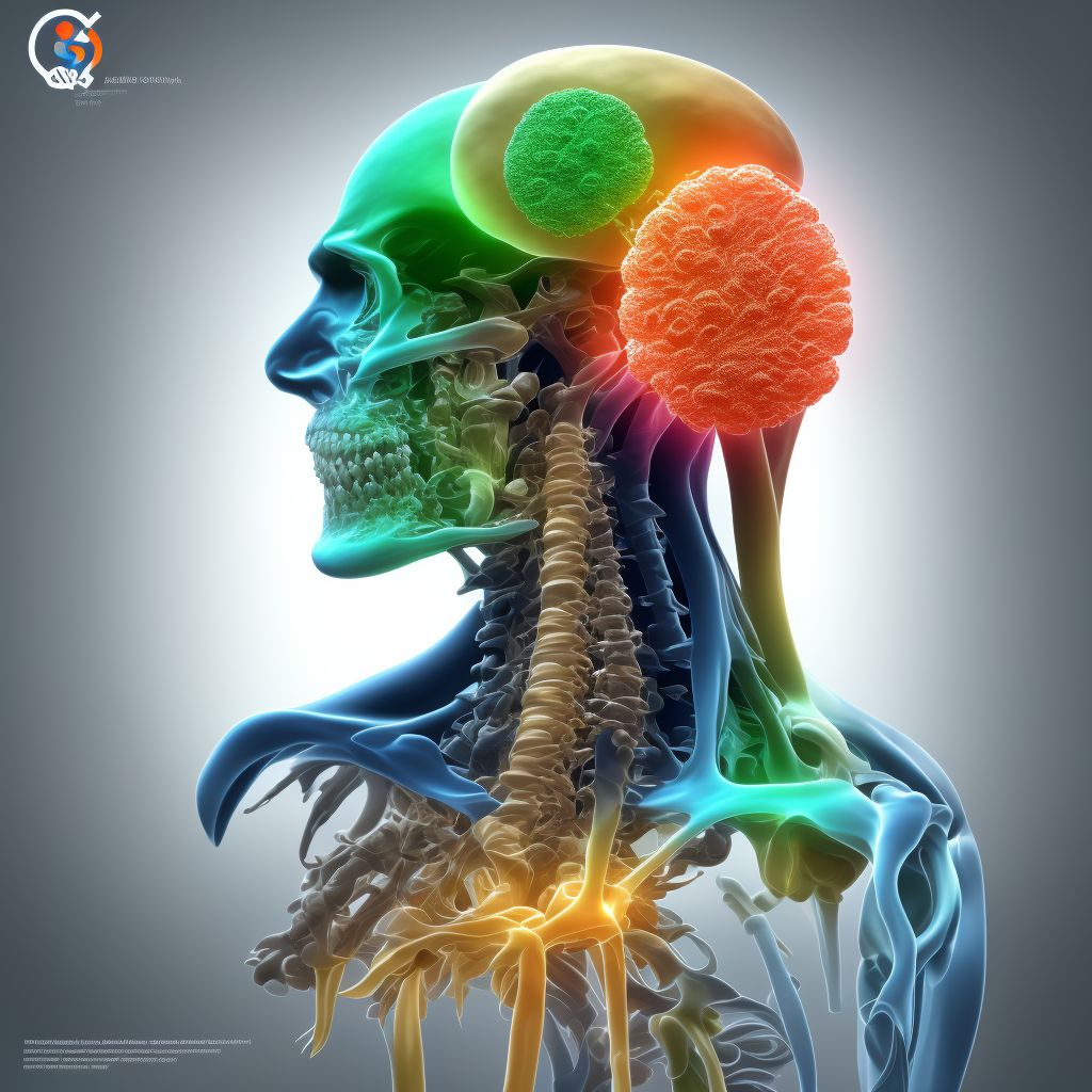 Subluxation of C6/C7 cervical vertebrae, sequela digital illustration